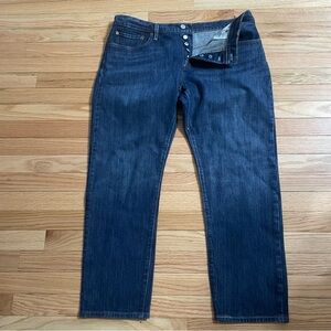 Levi's Jeans Womens 32 Blue 501 Straight Leg Button Fly Dark Wash Western Farm